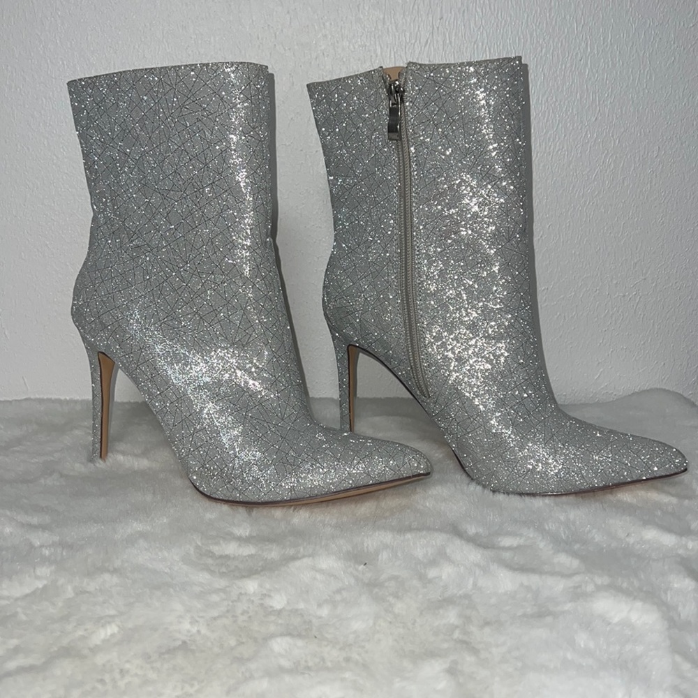 Silver Shiny Booties